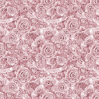 Pattern of densely packed vintage-style pink roses with intricate details, creating a seamless floral design.