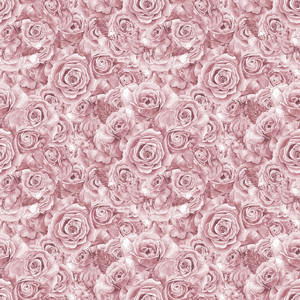 Pattern of densely packed vintage-style pink roses with intricate details, creating a seamless floral design.