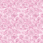 Pattern of densely packed, light pink roses with leaves in a seamless repetitive design.