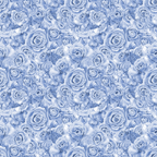 Pattern of intricately drawn blue roses densely covering the entire image, creating a repeating floral design.