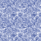 A seamless pattern of blue roses densely packed together, creating an intricate floral design.