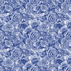 A pattern of densely clustered blue roses with intricate detailing, creating a seamless floral texture.