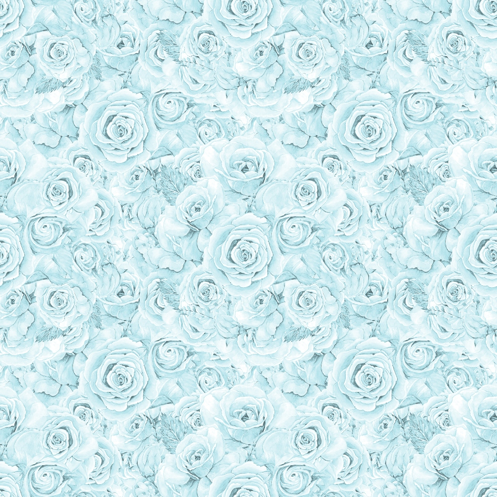 A seamless pattern of light blue roses with detailed petals, creating a textured floral background.