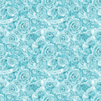 A seamless pattern of light teal roses filling the entire image.