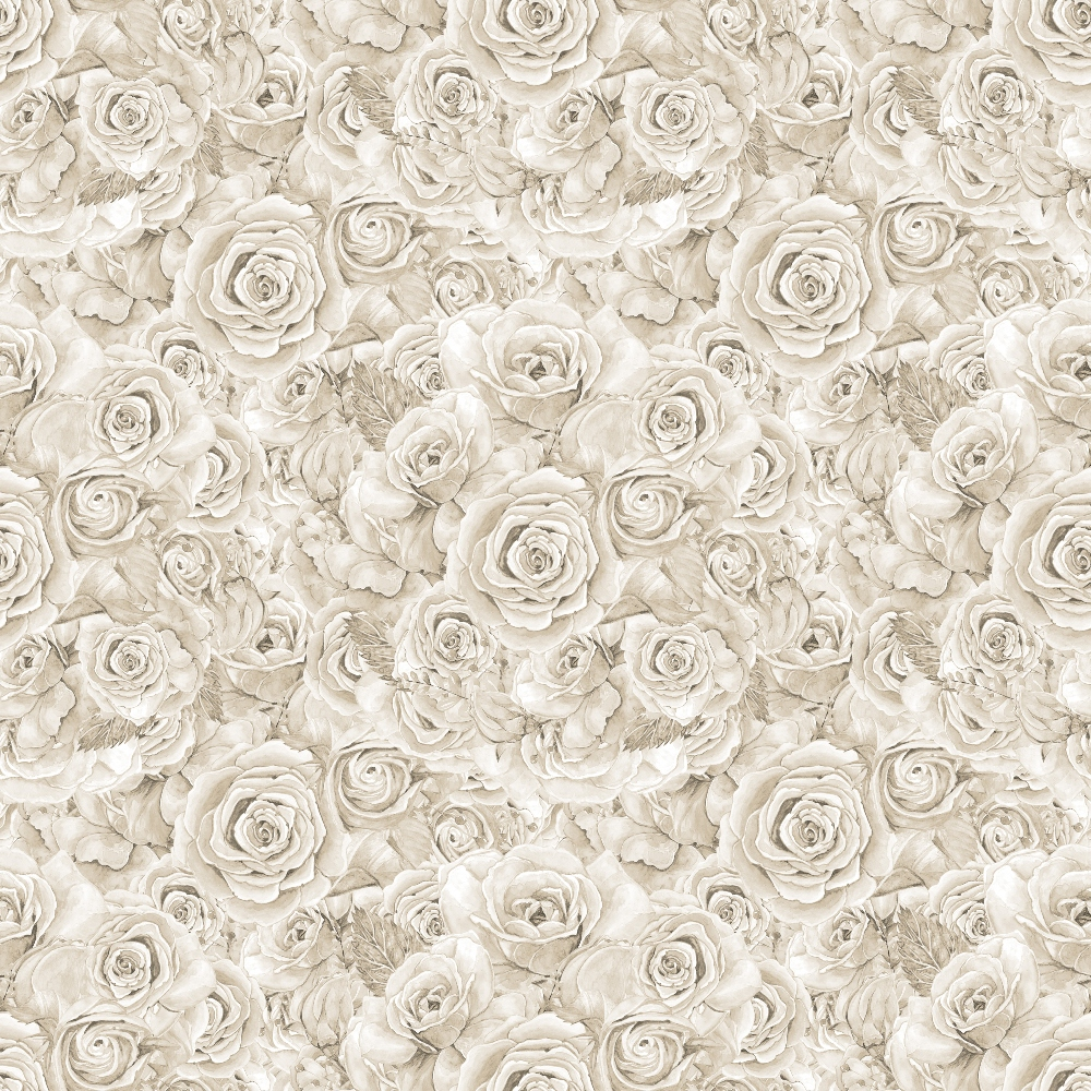 A seamless pattern of beige roses, intricately arranged and densely packed, creating a floral texture.