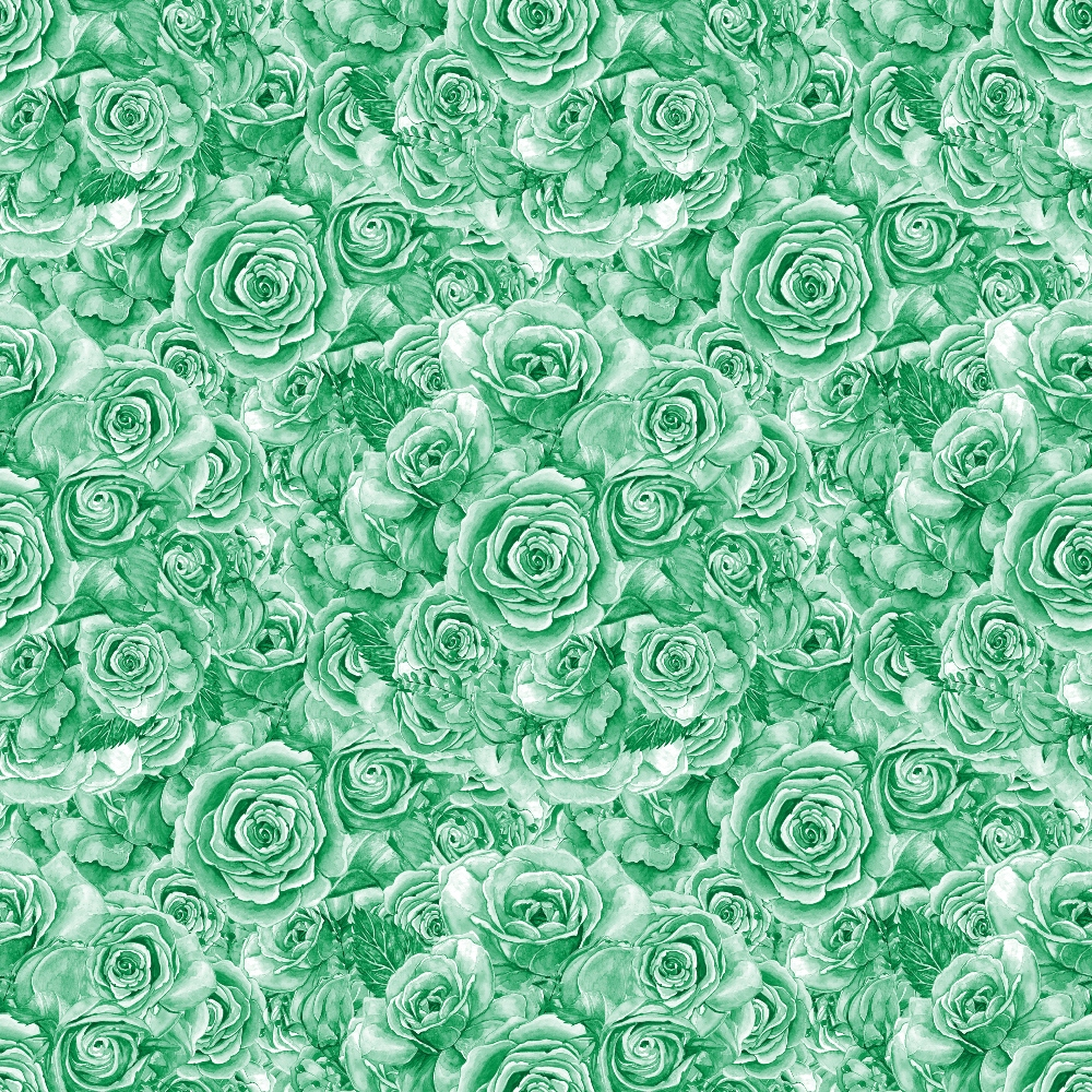 Green roses in a seamless, repeating pattern.