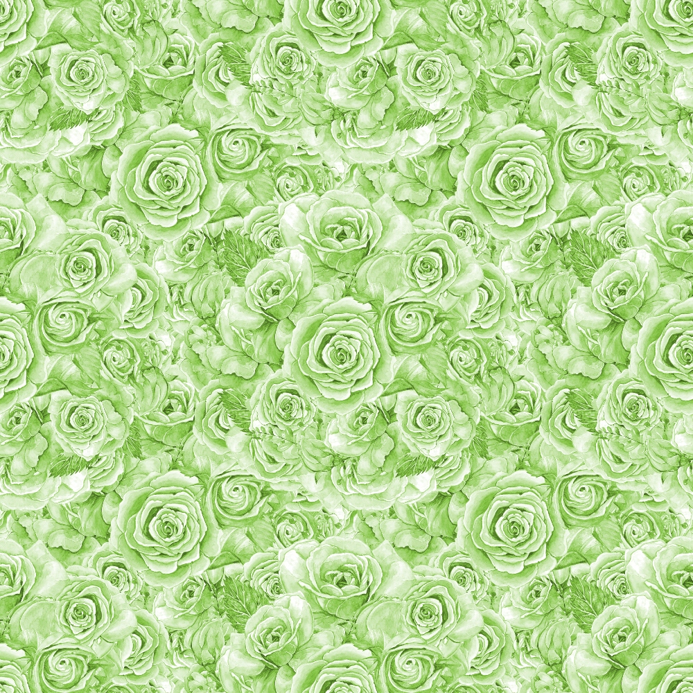 Pattern of light green roses in full bloom, densely arranged on a seamless background.