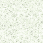 Pattern of soft, light gray roses in a detailed, repetitive floral design.
