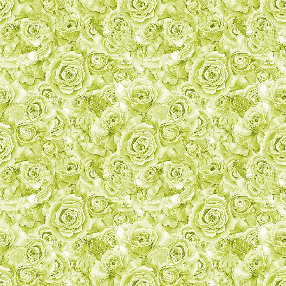A pattern of light green roses densely arranged, filling the entire image with overlapping petals and leaves.