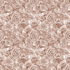 Pattern of sepia-toned roses, densely arranged, creating a floral background.