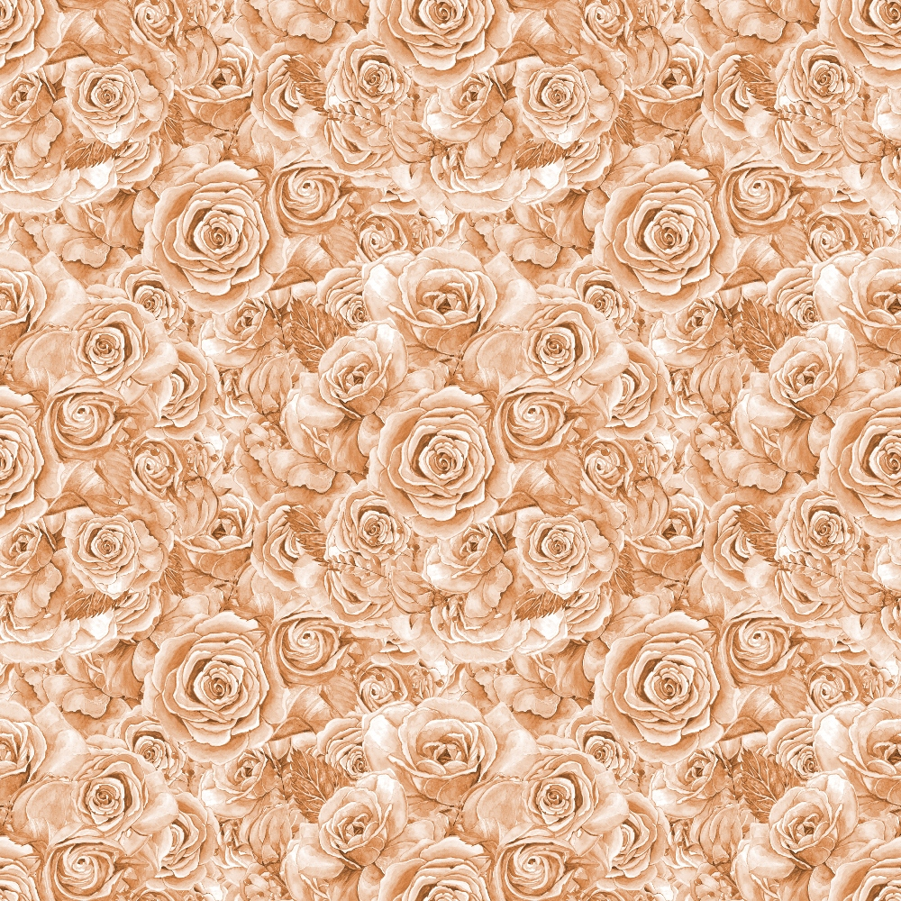 Pattern of sepia-toned roses densely arranged, creating a floral backdrop.