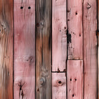 Vertical arrangement of wooden planks with varying shades of pink, brown, and natural wood. The texture is rough with visible grain patterns and multiple knots.