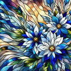 Sapphire Mosaic Blooms Pattern 1 Minky Fabric