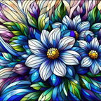 Sapphire Mosaic Blooms Pattern 9 Minky Fabric