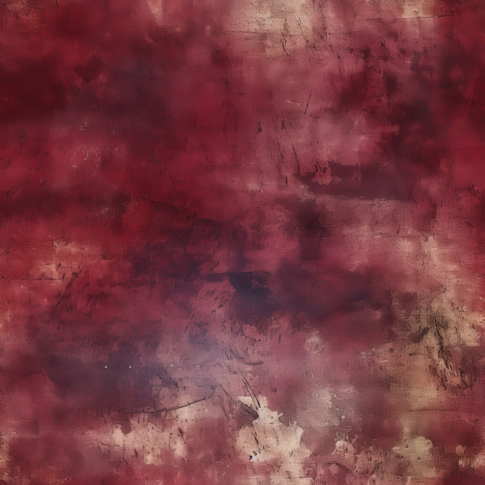 Abstract painting with a blend of red, pink, and beige tones. The texture appears rough with various shades creating a cloudy, layered effect.