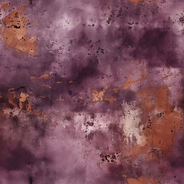 Abstract image with a textured background of purple, brown, and beige tones, resembling a watercolor painting with scattered, irregular patches.