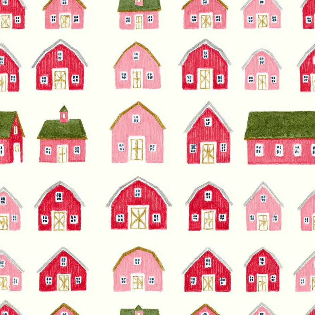 Rustic Barns Pattern 1 Minky Fabric
