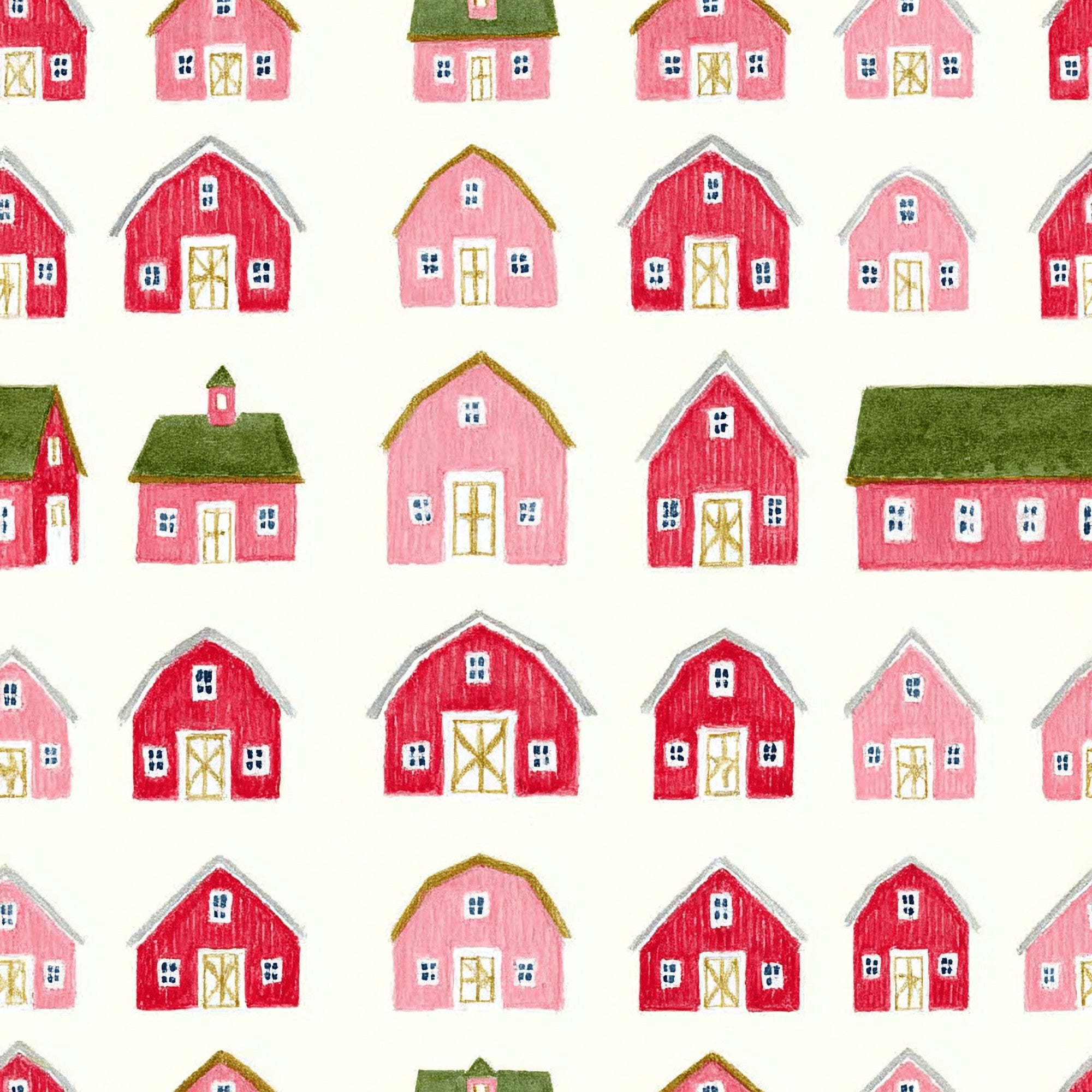 Rustic Barns Pattern 1 Minky Fabric