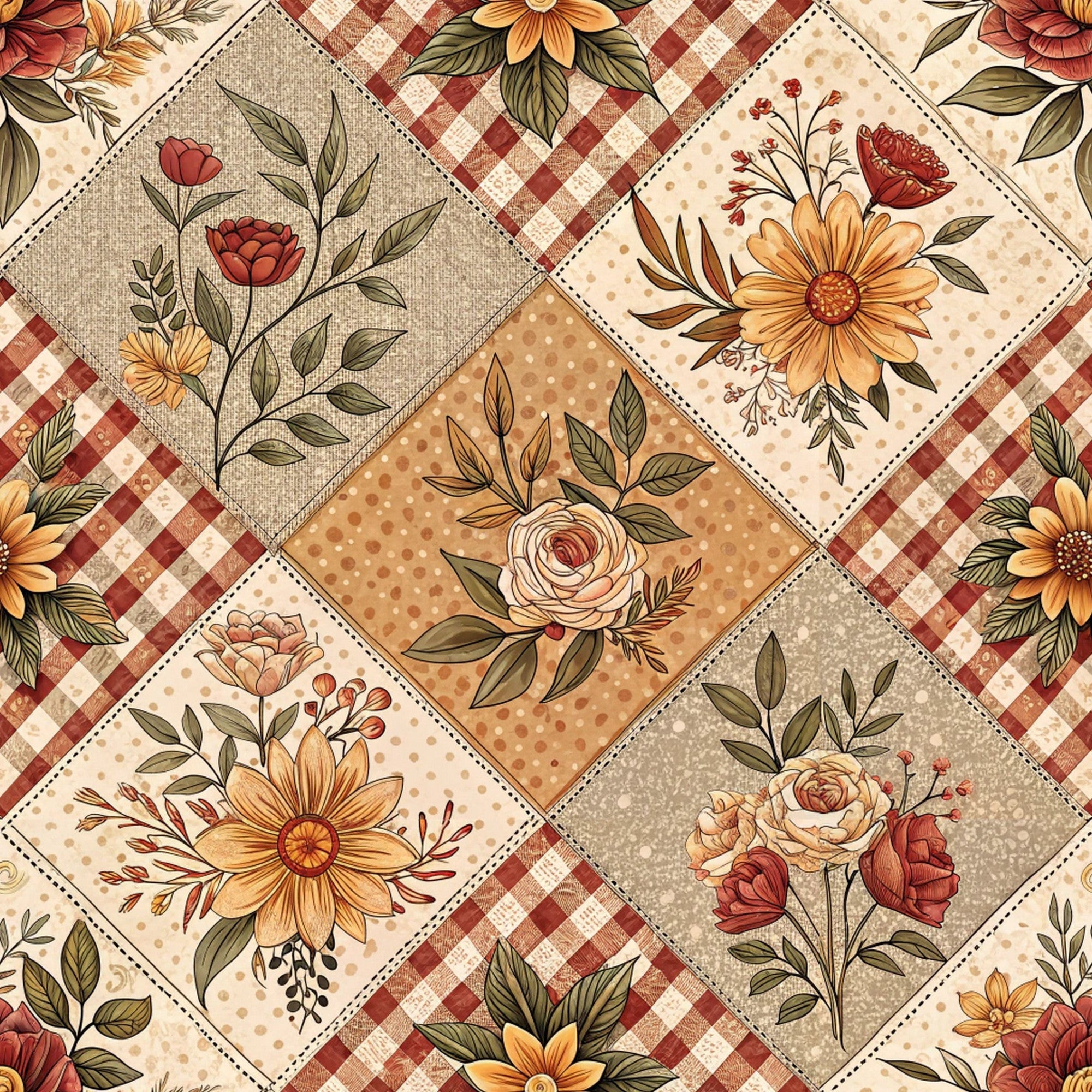 Rustic Patchwork Quilt Pattern 9 Minky Fabric