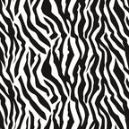 Black and white zebra stripe pattern, featuring irregular, wavy lines creating a high-contrast abstract design.