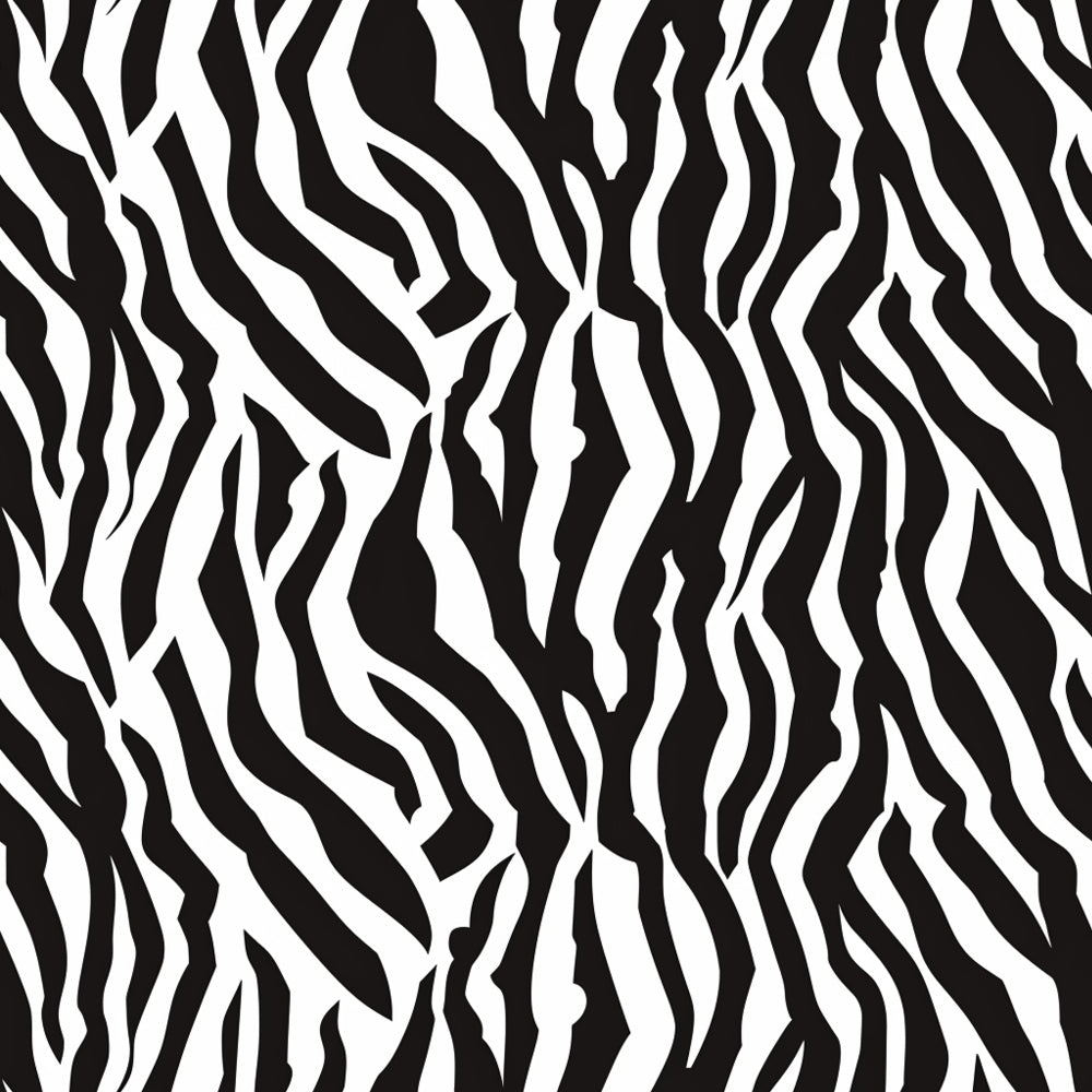 Black and white zebra stripe pattern, featuring irregular, wavy lines creating a high-contrast abstract design.