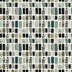 Pattern of rectangles and dots in green, black, and gray on a light background, arranged in a grid-like formation.
