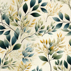 Sage Green Leaves Pattern 1 Minky Fabric