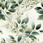 Sage Green Leaves Pattern 10 Minky Fabric