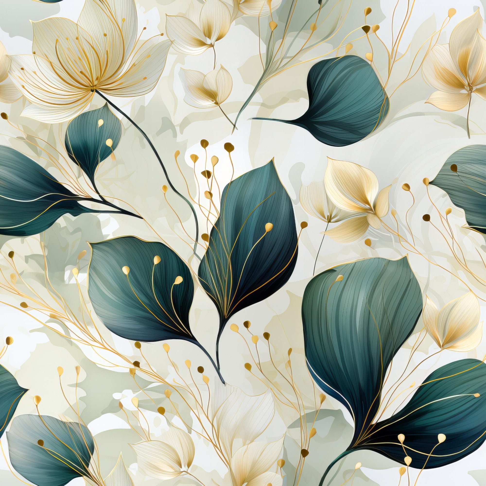 Sage Green Leaves Pattern 11 Minky Fabric