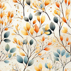 Sage Green Leaves Pattern 13 Minky Fabric