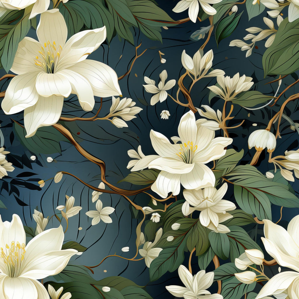 Sage Green Leaves Pattern 14 Minky Fabric