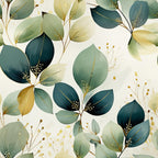 Sage Green Leaves Pattern 2 Minky Fabric