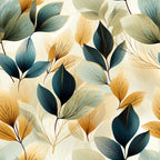 Sage Green Leaves Pattern 4 Minky Fabric