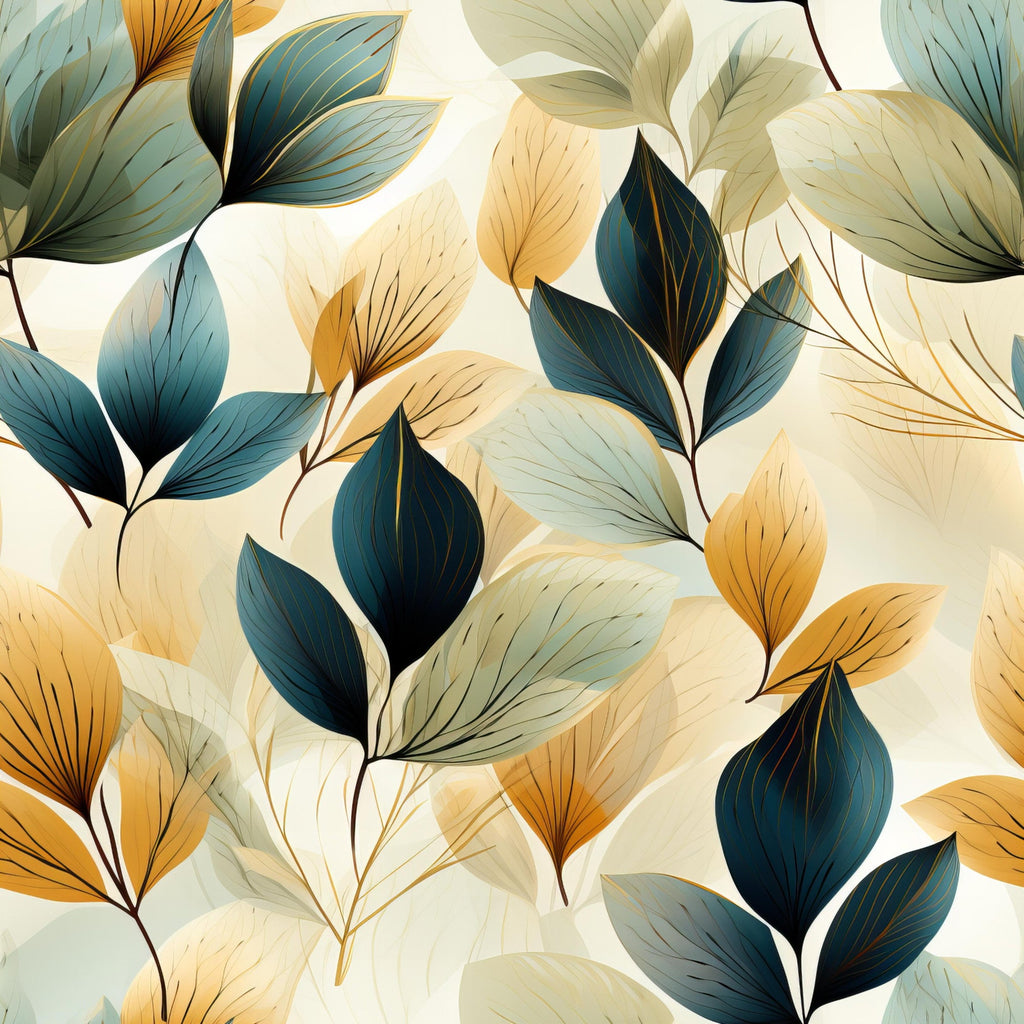 Sage Green Leaves Pattern 4 Minky Fabric