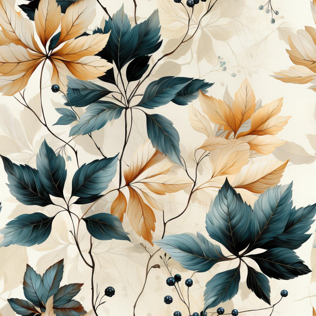 Sage Green Leaves Pattern 6 Minky Fabric