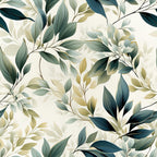 Sage Green Leaves Pattern 8 Minky Fabric
