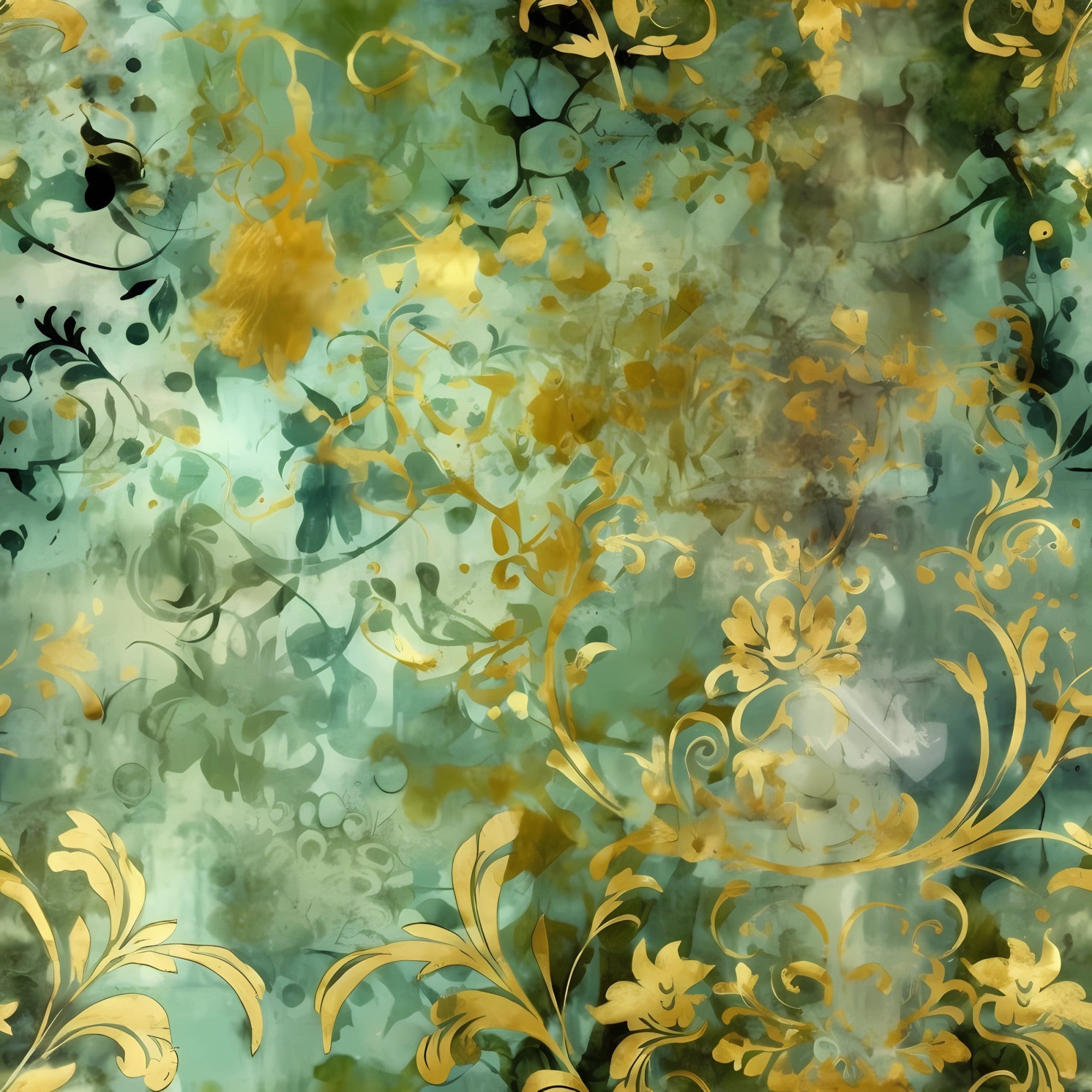 Gilded Verdigris Pattern 1 Minky Fabric
