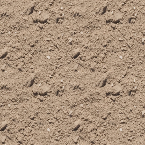 Close-up of a beige rocky desert surface with scattered small pebbles and irregular textures.
