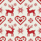 red, cream, beige, reindeer, deer, snowflakes, hearts, chevron, zigzag, geometric patterns, scandinavian, nordic, folk art, winter, christmas, holiday,, fabric panel, knit style, fair isle