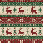 burgundy, forest green, cream, beige, reindeer, deer, snowflakes, geometric patterns, nordic motifs, fair isle design, knitted texture, horizontal stripes, christmas theme, winter patterns, scandinavian style,, fabric panel, holiday design, festive motifs, folk art