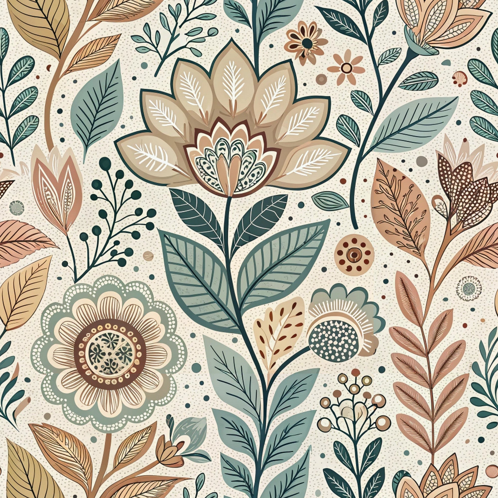 Nordic Bloom Pattern 2 Minky Fabric