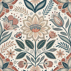 Scandinavian Folk Floral Pattern 5 Minky Fabric