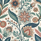 Scandinavian Folk Floral Pattern 7 Minky Fabric