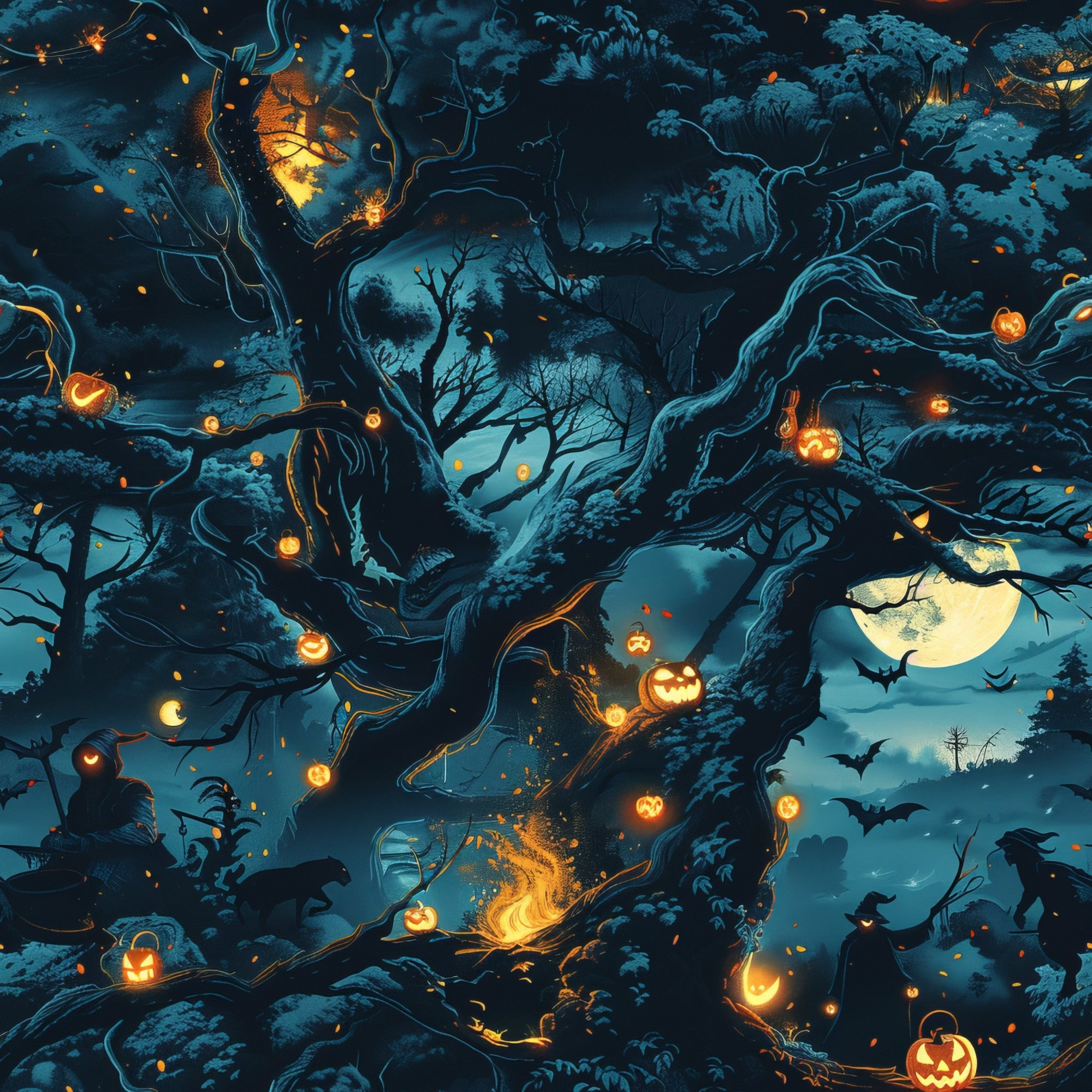 Pumpkin Hollow Pattern 9 Minky Fabric