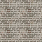 grunge brick wall, weathered stone, grey bricks, brown bricks, beige mortar, aged masonry, distressed texture, urban pattern, rustic wall,, fabric panel, geometric blocks, muted earth tones, vintage brick, worn surface, textured design, architectural print, neutral palette, cotton fabric