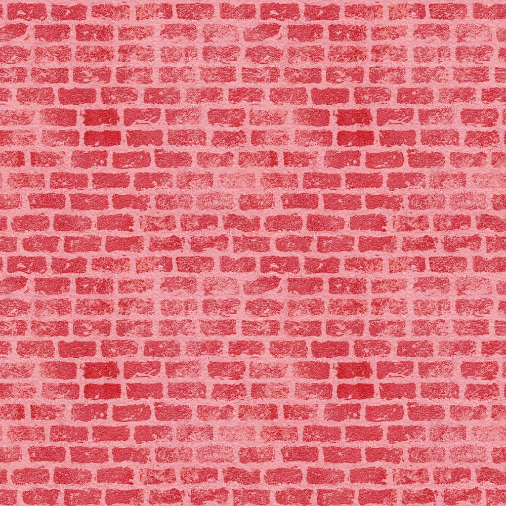 red brick, coral pink, brick wall pattern, grunge texture, geometric pattern, rectangular bricks, mortar lines, weathered appearance, distressed look,, fabric panel, urban style, industrial design, textured surface, building material motif, architectural pattern, vintage worn, rustic feel