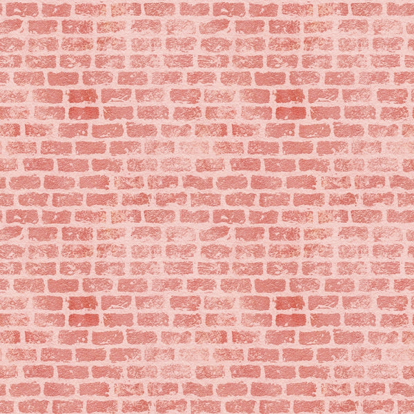 coral pink, salmon pink, brick pattern, grunge texture, weathered bricks, distressed look, mortar lines, geometric pattern, rustic style, vintage appearance,, fabric panel, textured surface, building material motif, aged effect, repetitive pattern, architectural design, dusty rose, faded finish