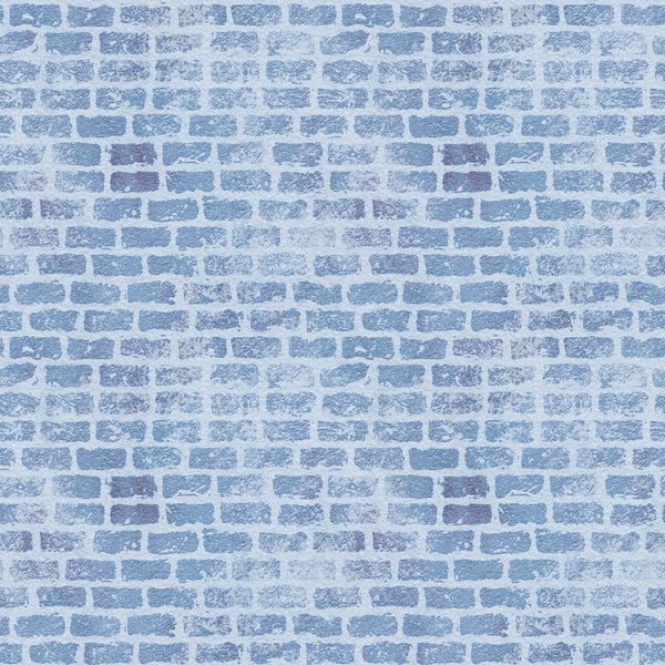 blue, light blue, periwinkle, brick wall, brick pattern, grunge texture, weathered, distressed, geometric, rectangular bricks, mortar lines, textured surface,, fabric panel, aged appearance, worn effect, building material, masonry pattern, muted tones, vintage look