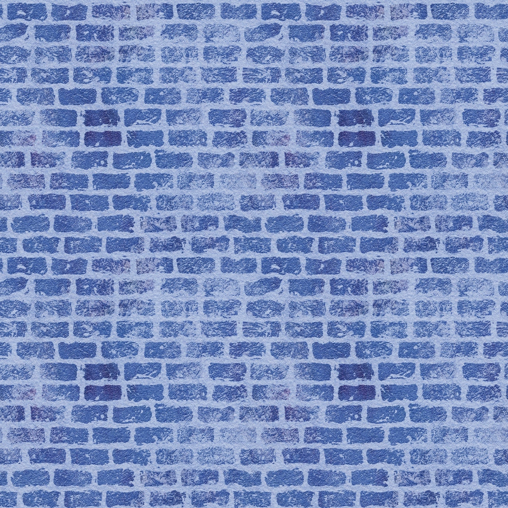 blue, periwinkle, brick wall, grunge texture, distressed pattern, weathered bricks, mortar lines, vintage style, shabby chic,, fabric panel, textured surface, building material, masonry pattern, rustic aesthetic, aged appearance, rectangular bricks, uniform layout