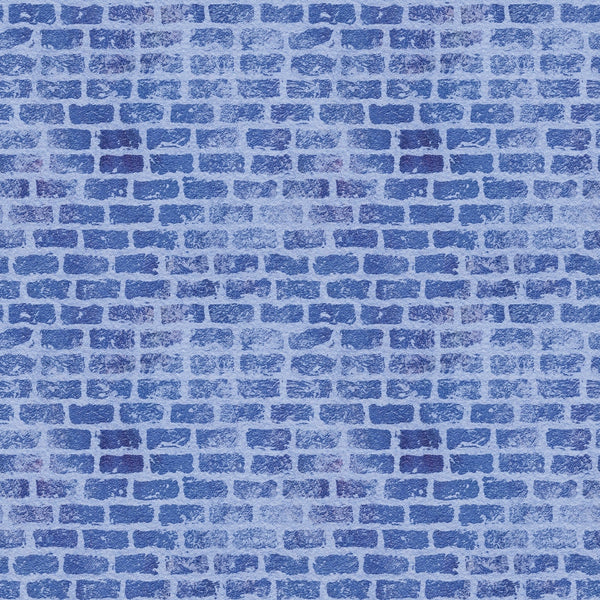 blue, periwinkle, brick wall, grunge texture, distressed pattern, weathered bricks, mortar lines, vintage style, shabby chic,, fabric panel, textured surface, building material, masonry pattern, rustic aesthetic, aged appearance, rectangular bricks, uniform layout